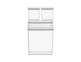 Conjunto de potes herméticos retangulares Coza Modo cristal 4 peç
