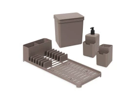 Conjunto organize sua pia Coza Single 4 peças warm gray