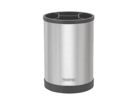 Porta-utensílios giratório Tramontina em aço inox