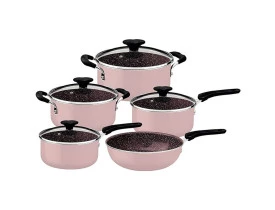 Jogo de panelas Tramontina Tunis rosa com revestimento ceramico 5