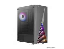 GABINETE GAMER AEROCOOL DELTA PRETO RGB LATERAL VIDRO