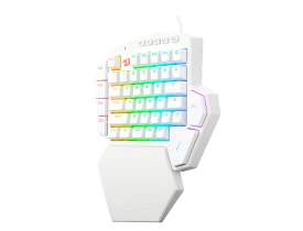Teclado Mecânico Redragon Ditix One Hand RGB switch azul - branco
