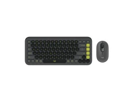 KIT TECLADO/ MOUSE SEM FIO LOGITECH POP ICON PRETO E VERDE