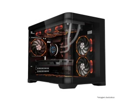 GABINETE GAMER MADNESS DARK CURVO SEM FAN