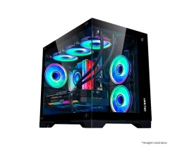 GABINETE GAMER LIKETEC CUBO MAD ROCK DARK ARGB 4X FANS 