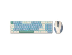 Kit Teclado Mecânico Low Profile e Mouse Sem Fio Redragon BS-8772 CB  – RGB Azul e Creme ABNT2