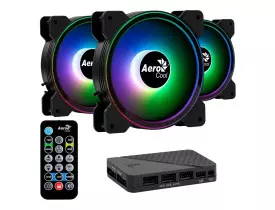 KIT COOLER 3 UNIDADES AEROCOOL SATURN 12 PRO ARGB + HUB + CONTROL