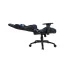 Visão lateral da cadeira gamer preta e azul DT3 Sports Modena com o enconto reclinado
