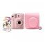 Kit Câmera Instax Mini 12 Rosa com Bolsa e 10 Filmes Macaron