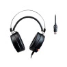 Vista Frontal do Headset gamer Flamma Warrior PH306 RGB e do USB