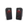 Parte frontal caixa de som Redragon 2.0.5 preto com detalhes vermelho