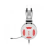 Visão Lateral do Headset gamer Redragon Minos Lunar H210W branco USB
