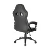 Vista traseira da cadeira gamer preta com costura laranja DT3sports GTS