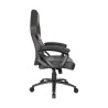 Vista lateral da cadeira gamer preta com costura laranja DT3sports GTS