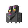 Parte frontal caixas de som com subwoofer gamer Redragon 2.0 Toccata colorida