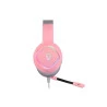 Vista Lateral do Headset gamer Motospeed G750 rosa
