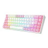 TECLADO MECANICO GAMER REDRAGON K631WP-RGB CASTOR BRANCO COM ROSA