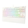 Visão diagonal Teclado Óptico Redragon Broadsword Pro Branco K588W PT-Brown RGB