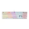 Visão superior com iluminação TECLADO GAMER MECANICO OEX GUARDIAN TC701 BRANCO - 50.0028