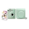 Kit Câmera Instax Mini 12 Verde com Bolsa e 10 Filmes Macaron