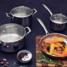 JOGO DE PANELA TRAMONTINA GRANO 4 PEÇAS ACO INOX