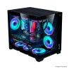 GABINETE GAMER LIKETEC CUBO MAD ROCK DARK ARGB 4X FANS 