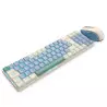 Kit Teclado Mecânico Low Profile e Mouse Sem Fio Redragon BS-8772 CB  – RGB Azul e Creme ABNT2
