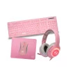 KIT GAMER DAZZ TECLADO/MOUSE/MOUSEPAD/HEADSET SERIE M ROSA